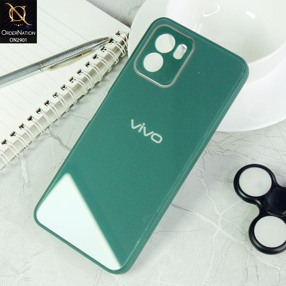 Vivo Y15s Cover Green New Glossy Shine Soft Borders Camera