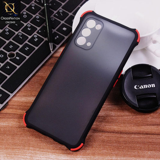 Oppo Reno 5 4G Cover - Black - Translucent Matte Shockproof Camera Ring Protection Case