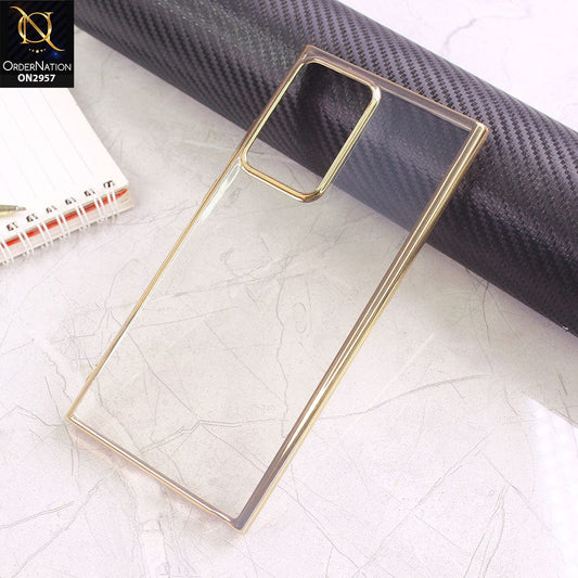 Samsung Galaxy Note 20 Ultra Cover - Golden - J-Case Soft Color Borders Camera Protection Clear Back Case