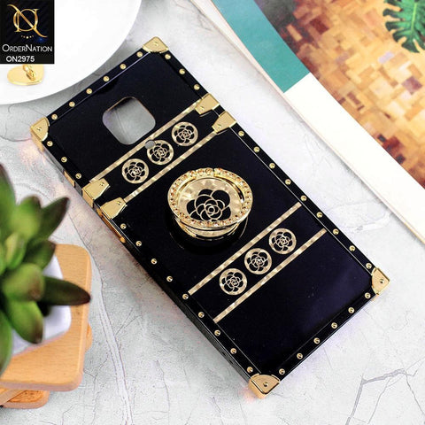 Xiaomi Redmi Note 9S Cover - Design 1 - 3D illusion Gold Flowers Soft Trunk Case With Ring Holder