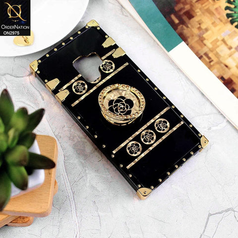 Samsung Galaxy S9 Cover - Design 1 - 3D illusion Gold Flowers Soft Trunk Case With Ring Holder