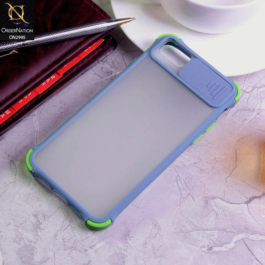 iPhone 6S / 6 Cover - Gray - Shockproof Bumper Color Border Semi Transparent Camera Slide Protection Case