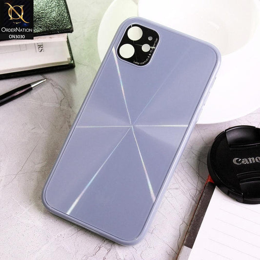 iPhone 11 Cover - Gray - Radiant Diamond Ray Reflective Aluminum Furnish Soft Borders Glass Cases