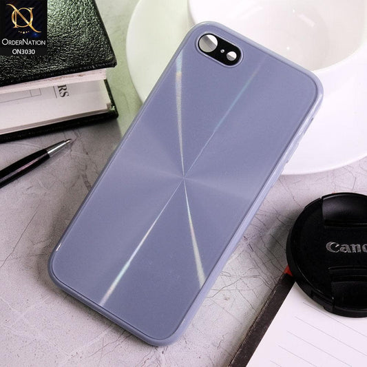iPhone 8 / 7 Cover - Gray - Radiant Diamond Ray Reflective Aluminum Furnish Soft Borders Glass Cases