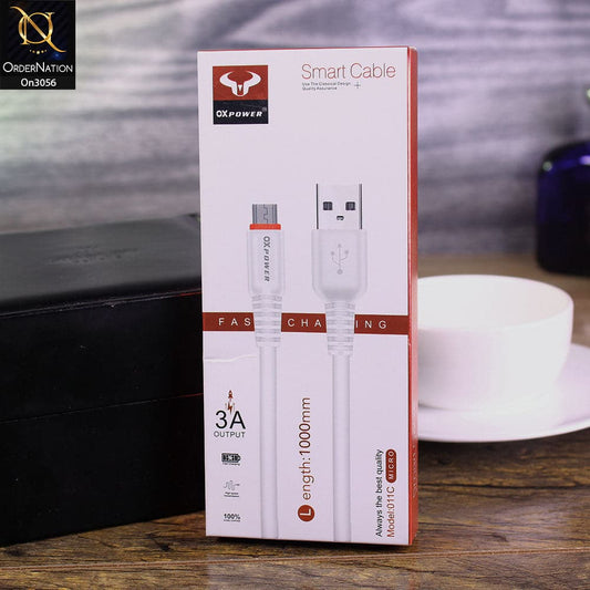 White - Ox power - 011C - 3A Micro Premium Quality Smart Cable