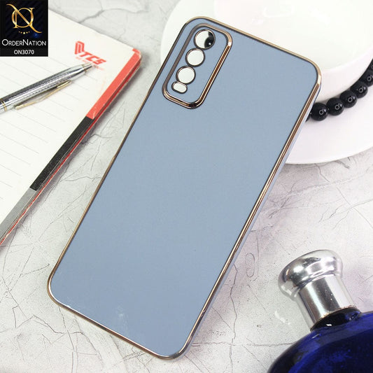 Vivo Y20 Cover - Sierra Blue - Electroplating Silk Shiny Soft Case With Camera Protection