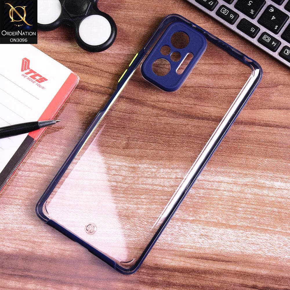 Xiaomi Redmi Note 10 Pro Max Cover Blue Soft Border Curved Diamond