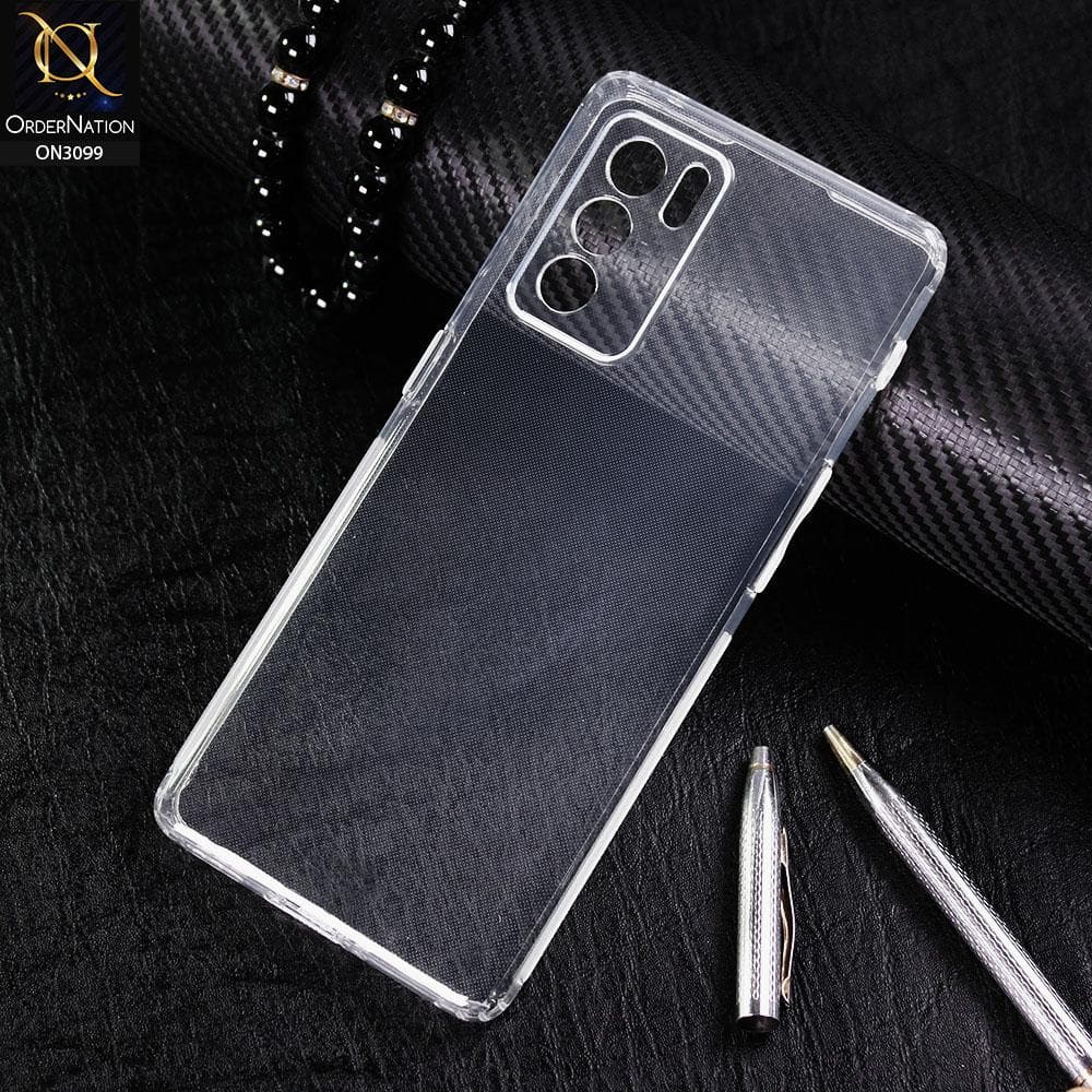 Oppo Reno 6 Pro 5G Cover - Soft 4D Design Shockproof Silicone Transparent Clear Camera Protection Case