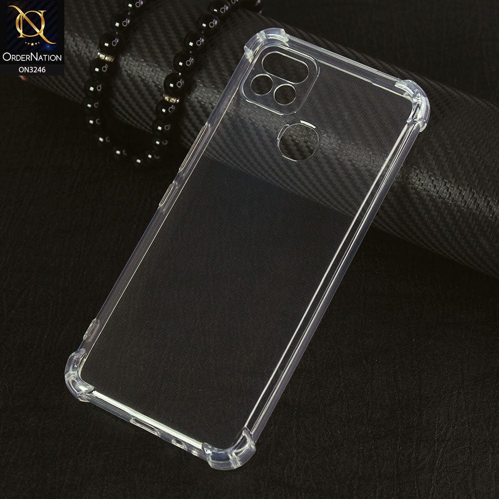 Infinix Hot 10i Cover - Transparent - Soft 4D Design Shockproof Silicone Transparent Clear Case
