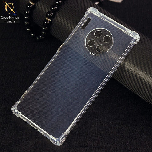 Huawei Mate 30 Cover - Transparent - Soft 4D Design Shockproof Silicone Transparent Clear Case