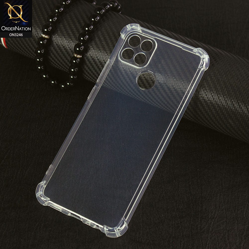 Oppo A15 Cover - Transparent - Soft 4D Design Shockproof Silicone Transparent Clear Case