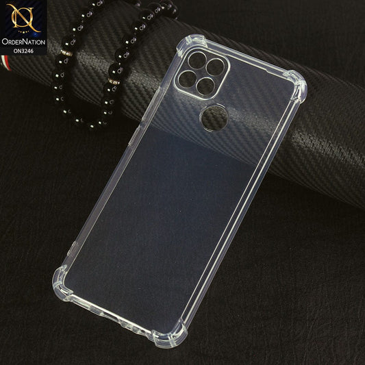 Oppo A15s Cover - Transparent - Soft 4D Design Shockproof Silicone Transparent Clear Case