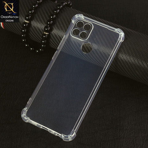 Oppo A15 Cover - Transparent - Soft 4D Design Shockproof Silicone Transparent Clear Case