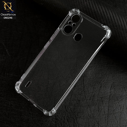 Oppo A58 4G - Transparent -  Soft 4D Design Shockproof Silicone Transparent Clear Camera Protection Case
