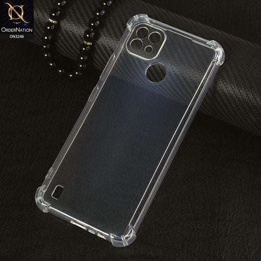 Realme C21 Cover - Transparent - Soft 4D Design Shockproof Silicone Transparent Clear Case
