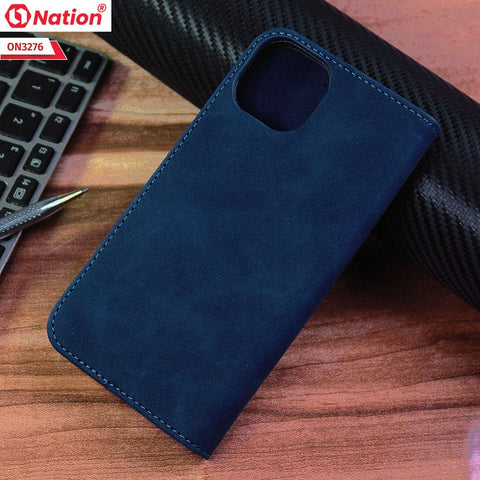 iPhone 13 Mini Cover - Blue - ONation Business Flip Series - Premium Magnetic Leather Wallet Flip book Card Slots Soft Case