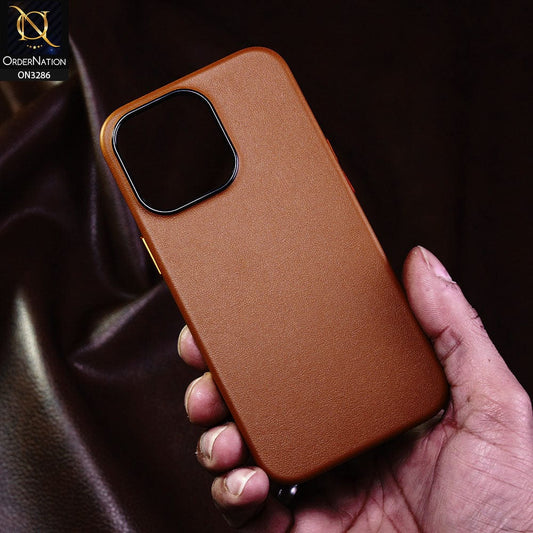 iPhone 13 Pro Max Cover - Brown - K-DOO Noble Collection Leather PU - PC Case