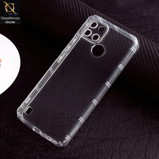 Realme C25Y Cover - Four Sided Airbag With Camera Protection Clear Transparent Soft Case