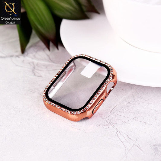 Apple Watch Series 4 (44mm) Cover - Rose Gold - Bling Rinestones Diamond Shiny Bumber Protector iWatch Case