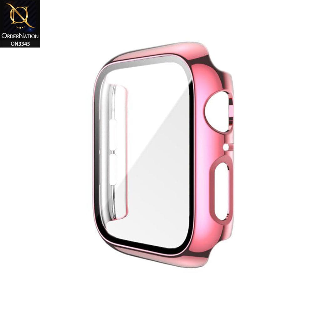 For Apple Watch Series 8 45mm Full Coverage TPU Watch Case Anti-scratch  Electroplating Protective Cover - Pink Wholesale