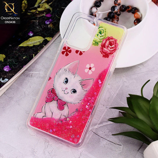 Oppo F19 Cover - Design 8 - Trendy Cute Design Soft Silicone Bling Sparkle Moving  Liquid Glitter Case