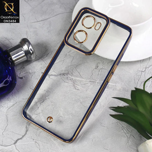 Oppo K10 5G Cover - Blue - New Electroplated Side Borders Camera Protection Case