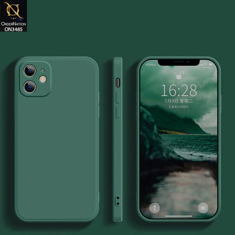 Oppo Reno 5 4G Cover - Dark Green - ONation Silica Gel Series - HQ Liquid Silicone Elegant Colors Camera Protection Soft Case