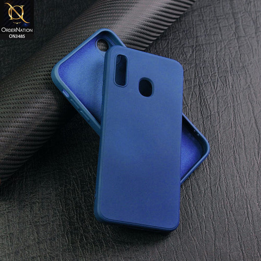 Samsung Galaxy A20 Cover - Blue - ONation Silica Gel Series - HQ Liquid Silicone Elegant Colors Camera Protection Soft Case