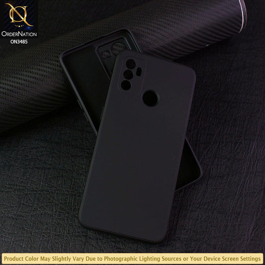 Oppo A53 Cover - Black - ONation Silica Gel Series - HQ Liquid Silicone Elegant Colors Camera Protection Soft Case