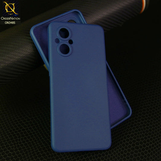 Oppo A96 5G Cover - Blue - ONation Silica Gel Series - HQ Liquid Silicone Elegant Colors Camera Protection Soft Case
