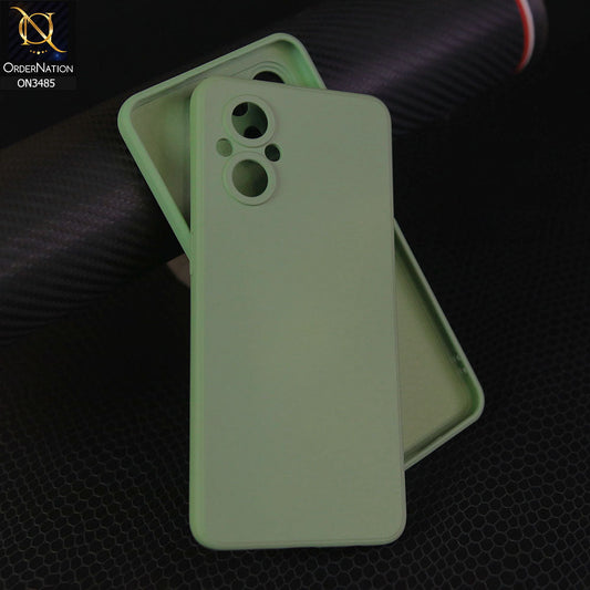 Oppo A96 5G Cover - Light Green - ONation Silica Gel Series - HQ Liquid Silicone Elegant Colors Camera Protection Soft Case