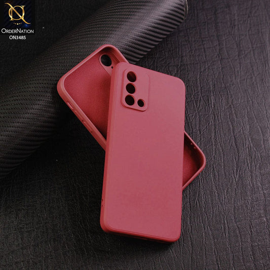 Oppo F19 Cover - Red - ONation Silica Gel Series - HQ Liquid Silicone Elegant Colors Camera Protection Soft Case