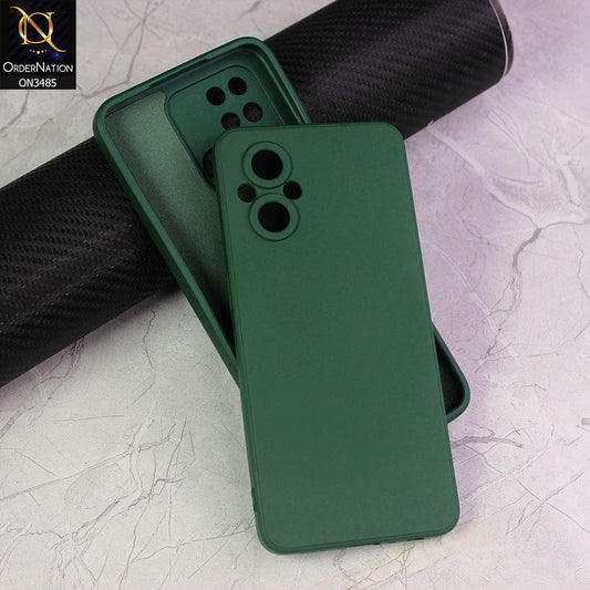 Oppo F21 Pro 5G Cover - Dark Green - ONation Silica Gel Series - HQ Liquid Silicone Elegant Colors Camera Protection Soft Case