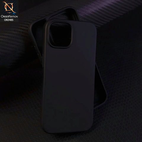 iPhone 15 Cover - Black - ONation Silica Gel Series - HQ Liquid Silicone Elegant Colors Camera Protection Soft Case
