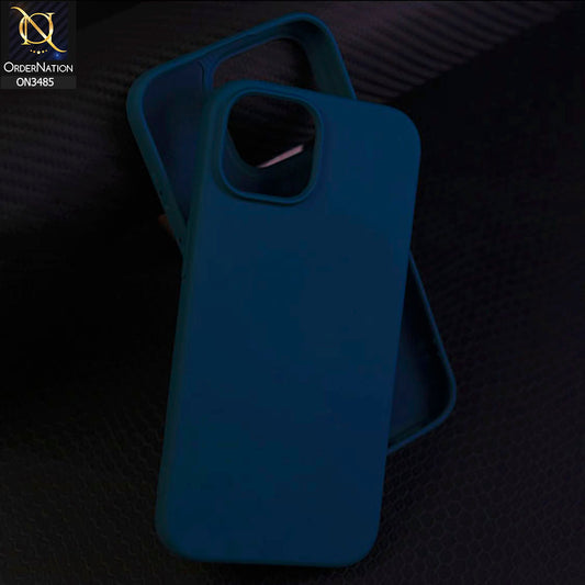 iPhone 15 Cover - Blue - ONation Silica Gel Series - HQ Liquid Silicone Elegant Colors Camera Protection Soft Case