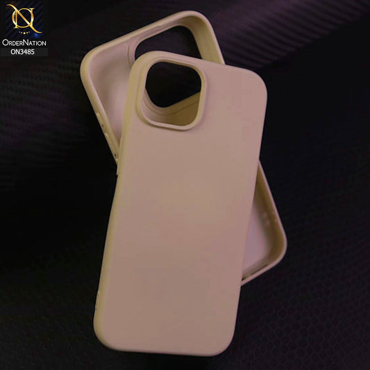 iPhone 15 Cover - Off White - ONation Silica Gel Series - HQ Liquid Silicone Elegant Colors Camera Protection Soft Case