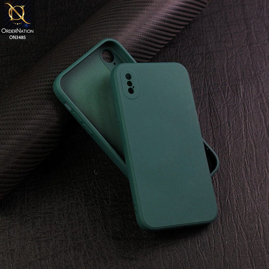 iPhone XS / X Cover - Dark Green - ONation Silica Gel Series - HQ Liquid Silicone Elegant Colors Camera Protection Soft Case