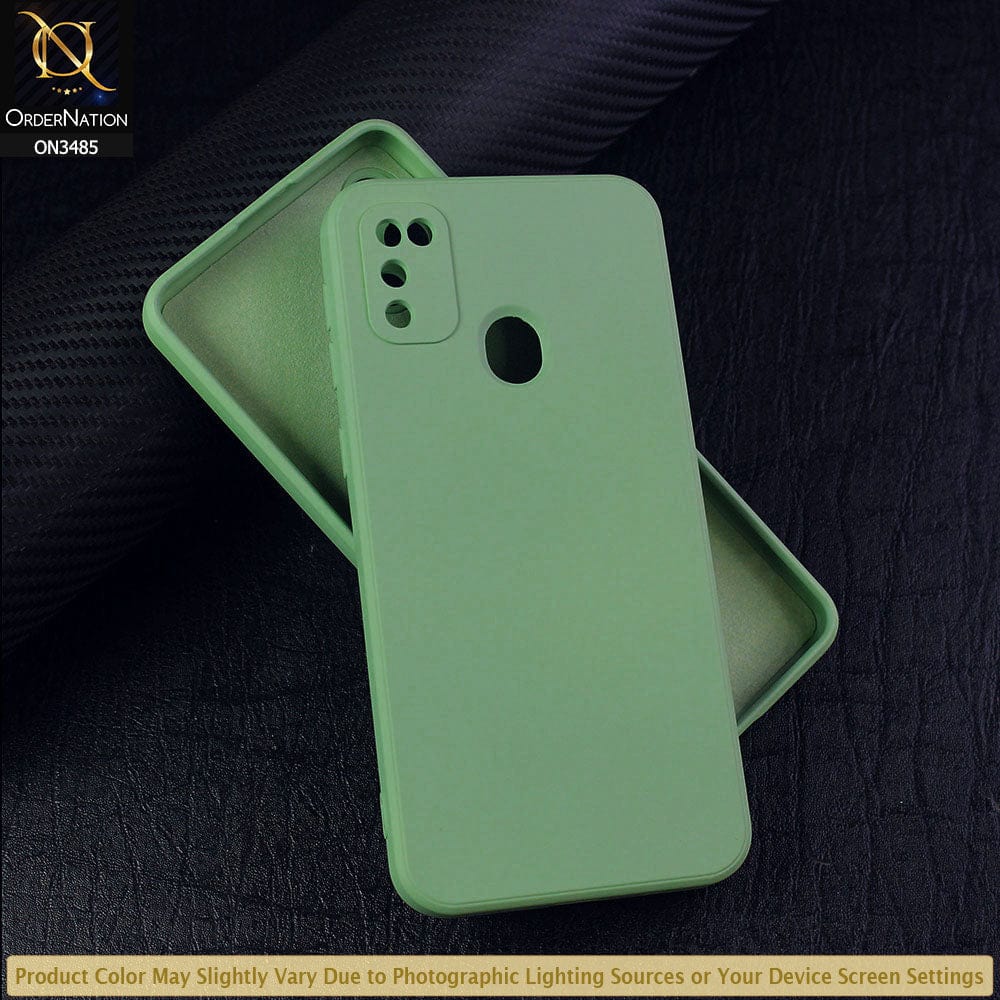 Samsung Galaxy M21 Cover - Light Green - ONation Silica Gel Series - HQ Liquid Silicone Elegant Colors Camera Protection Soft Case