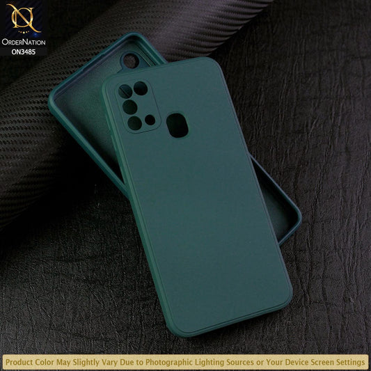 Samsung Galaxy M31 Cover - Dark Green - ONation Silica Gel Series - HQ Liquid Silicone Elegant Colors Camera Protection Soft Case