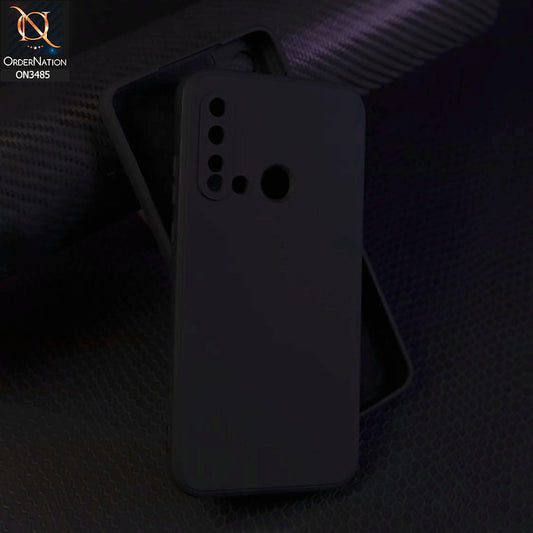 Huawei Nova 5i Cover - Black - ONation Silica Gel Series - HQ Liquid Silicone Elegant Colors Camera Protection Soft Case
