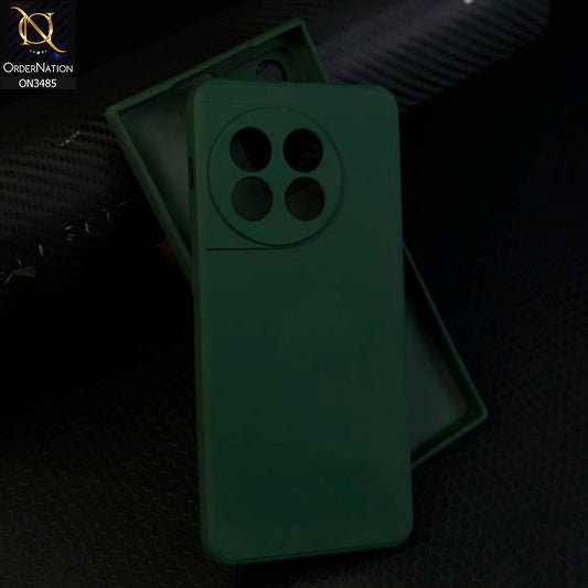 OnePlus 11 Cover - Dark Green - ONation Silica Gel Series - HQ Liquid Silicone Elegant Colors Camera Protection Soft Case