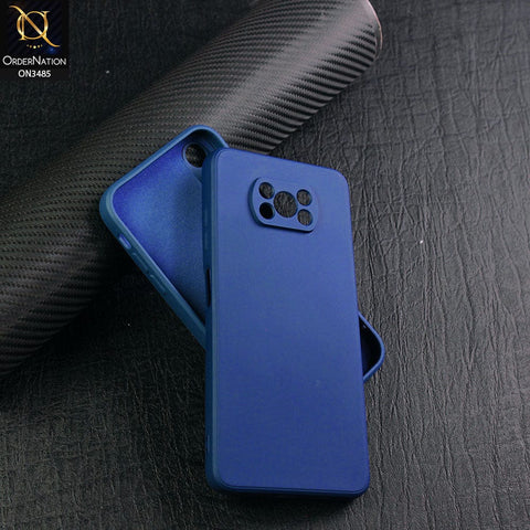 Xiaomi Poco X3 Cover - Blue - ONation Silica Gel Series - HQ Liquid Silicone Elegant Colors Camera Protection Soft Case