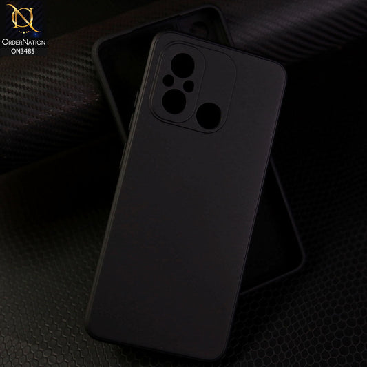 Xiaomi Redmi 12C Cover - Black  - ONation Silica Gel Series - HQ Liquid Silicone Elegant Colors Camera Protection Soft Case