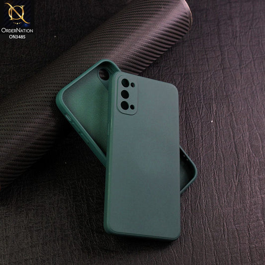 Oppo Reno 4 5G Cover - Dark Green - ONation Silica Gel Series - HQ Liquid Silicone Elegant Colors Camera Protection Soft Case
