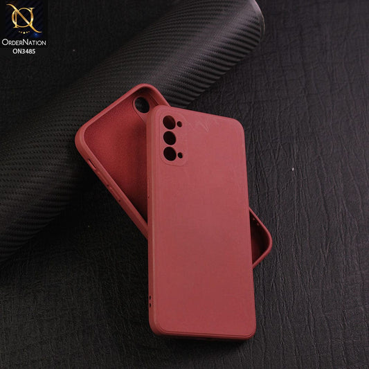 Oppo Reno 4 5G Cover - Red - ONation Silica Gel Series - HQ Liquid Silicone Elegant Colors Camera Protection Soft Case