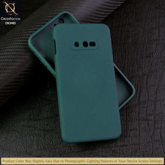 Samsung Galaxy S10e Cover - Dark Green - ONation Silica Gel Series - HQ Liquid Silicone Elegant Colors Camera Protection Soft Case
