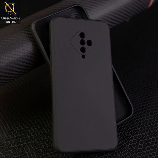 Vivo Y9s Cover - Black - ONation Silica Gel Series - HQ Liquid Silicone Elegant Colors Camera Protection Soft Case