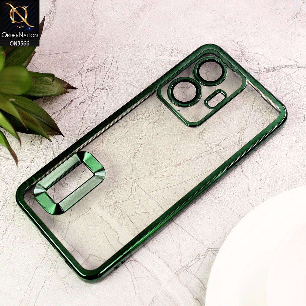 Vivo Y55 4G Cover Green Electroplating Borders Logo Hole