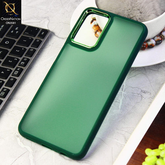 Samsung Galaxy A13 5G Cover - Green -  Trendy Electroplating Camera Shiny Borders Crash Resistant Pc+Tpu Protective Case