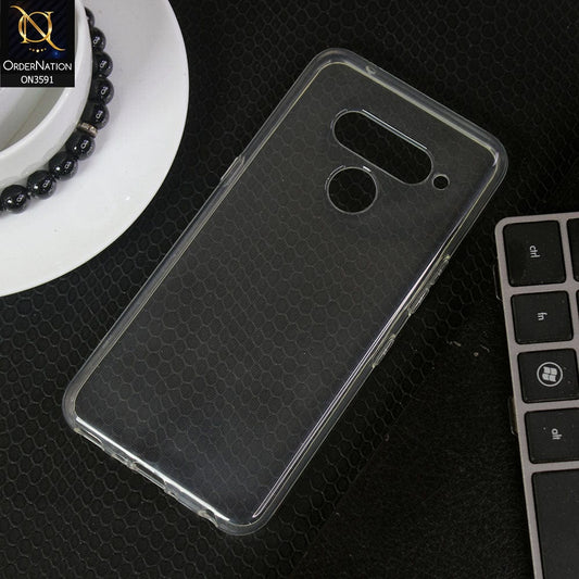 LG V50 ThinQ 5G Cover - Transparent - Soft 4D Design Shockproof Silicone Transparent Clear Case